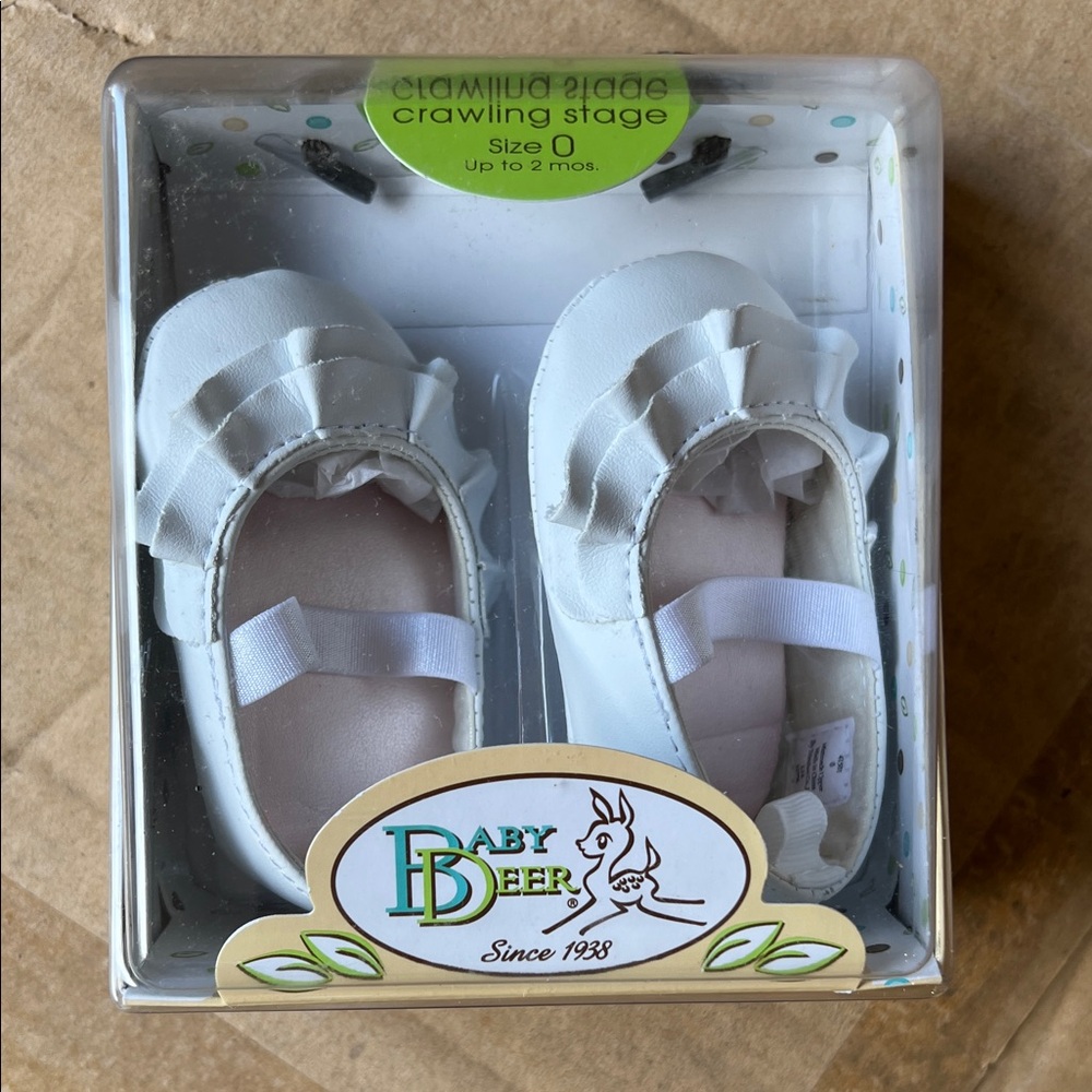 Baby Deer White Ruffle Mary Jane Baby Shoes